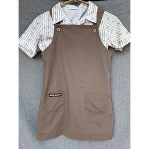 Vtg Girl Scout Brownies Uniform- Jumper Dress Sz 8 Short‎ Sleeve Shirt Sz 10